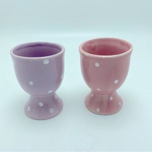 Studio 33 Set of 2 Whimsical Egg Cups Polka Dot